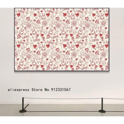 Love Heart Art Poster Abstract Canvas Picture Room Wall Art Decor Paintings Interior Decoration Frameless