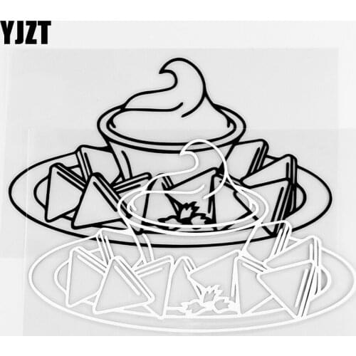 YJZT 15.3×8.9CM Food Interesting Vinyl Decals Exquisite Car Stickers Art Decor Black / Silver 10A-0757