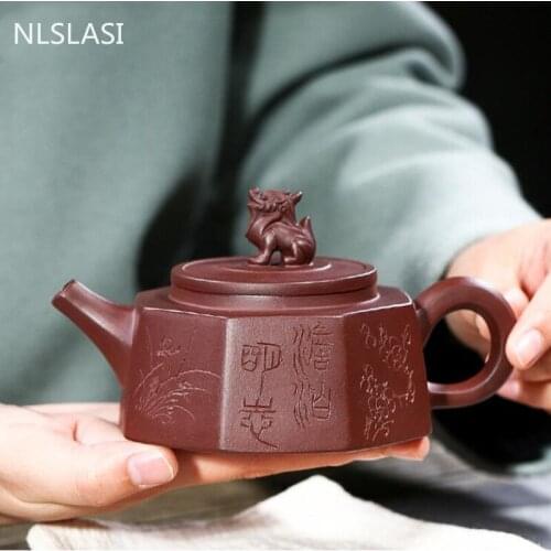 Yixing tea pot Purple Clay filter Teapots beauty kettle Raw ore Purple mud Handmade Tea set Authentic Customized 260ml