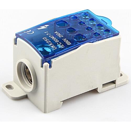 Din Rail Terminal Blocks One in several out Power Distribution Box Universal Electric Wire Connector Junction Box UKK250A