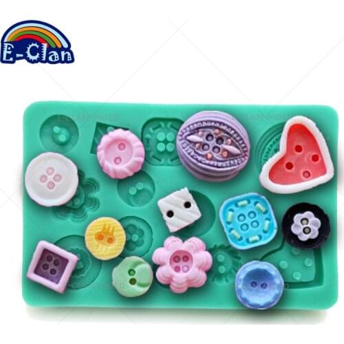 DIY Buttons fondant cake molds cake decorating tools pudding jelly chocolate mold cake tools resin mold kitchen baking F0244NK30