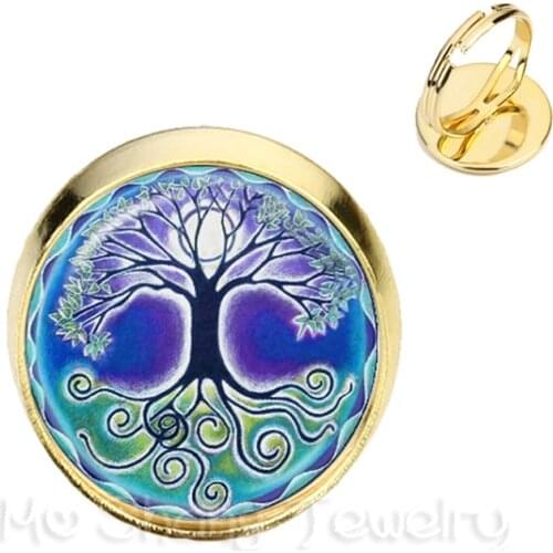 Two Horses Yin Yang Glass Dome Rings Symbol Jewelry Natural Rustic Classic Style Symbolizing Harmony Bring Good Luck Jewelry