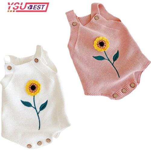 Baby Knitted Clothes Autumn Knit Baby Rompers Girl Flowers Baby Girl Romper Boys Jumpsuit Overall Newnborn Infant Baby Clothes