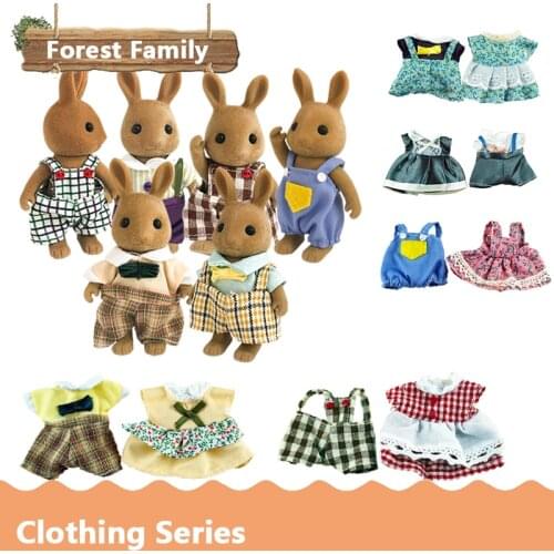 Forest Family DIY Doll Kit Animal Scene Plush Clothing Miniature Dollhouse Accessories Decoration Wardrobe For Girl Gift