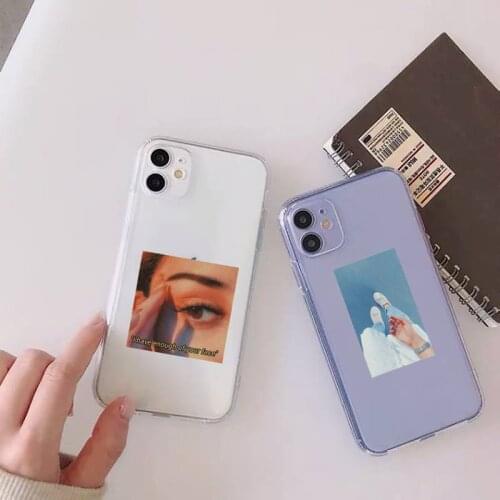 Fashion aesthetic text pictures Phone Case For iphone 12 11 mini x xs xr pro max 8 7 6s 6 5 5s 5c se plus Transparent soft