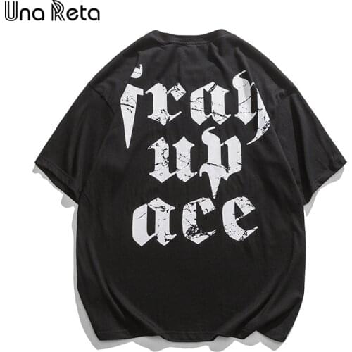 Una Reta Summer T-shirt Men 2021 New Casual Short Sleeve Womens T-shirt Crop top Hip hop Letter print Couple Oversized T-shirt