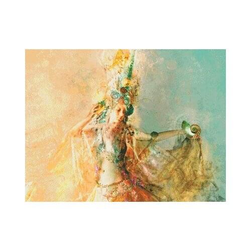 Woman Shell Girl Oil Painting Cross Stitch Kits Top Quality Embroidery Sewing kit Needlework DIY 14CT Unprinted Decor Handmade