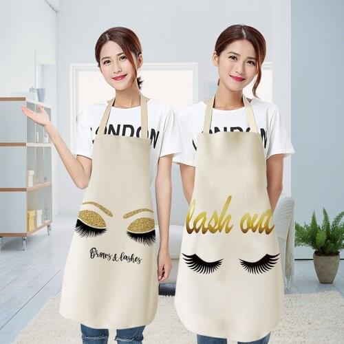 Eye Pattern Cotton Apron Pinafore Adult Bibs Home Cooking Baking Coffee Shop Cleaning Aprons Kitchen Accessories