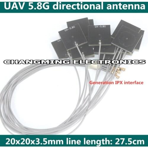 UAV 5.8G directional antenna 20x20x3.5mm generation ipx line length 27.5cm(Free Shipping)5PCS