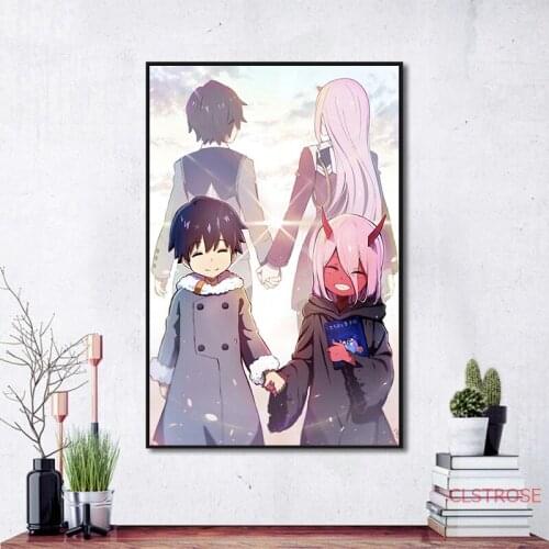 Wall Art Posters and Prints Anime Manga The Franxx Canvas Painting Wall Picture for Living Room Decor Framed