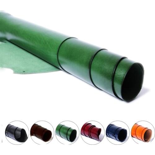 Natural skin cow leather veg tanned leather fur genuine leather DIY material good quality many size color green