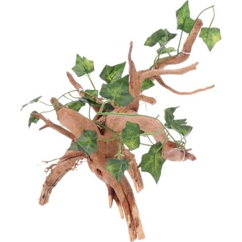 Natural Rhododendron Wrapped Vine Leaves Reptile Vivarium Decoration