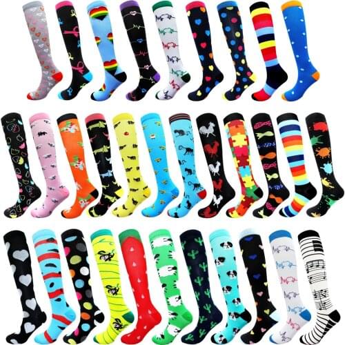 Men Women Nursing Fun Compression Socks Breathable Knee Running Marathon Socks Varicose Socks Strategic Inventory Sports Socks