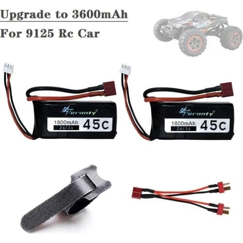 Upgrade to 3600mAh For 9125 Remote Control Rc Car Spare Parts 7.4v 1800mAh 45C Lipo Battery XLH 9125 battery 1800mah Original