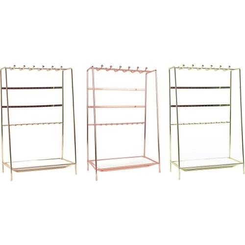 Jewelry Organizer Display Multifunctional Stand Earring Holder With Ceramic Tray Necklace Box