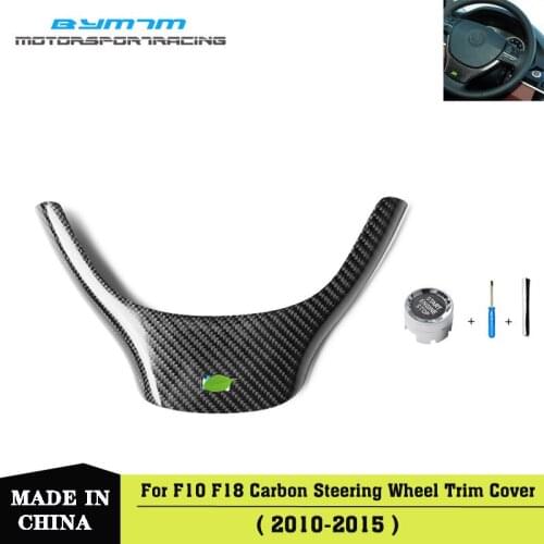 Real Carbon fiber steering wheel trim Interior moulding cover crystal BUTTON START For BMW 5-Series F10 F18
