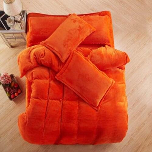 Autumn And Winter Warm Flannel Bedding Sets Fleece Duvet Cover Fitted Sheet Bed Queen King Cloth Twin Size