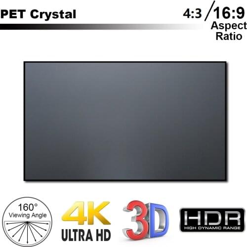 16:9 Metal Anti Light Folding Projector Curtain 110 120 Inches Home Outdoor Office Portable 3D HD Projection Screen