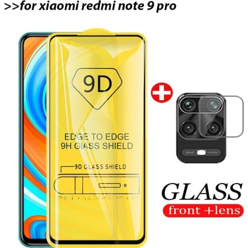 2in1 Glass for Redmi Note 9 pro Tempered Glass Full Glue Front+Camera Protector Glass for Xiaomi Redmi Note 9Pro pro 9 pro Glass