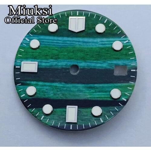 Miuksi 28.5mm watch dial luminous dial fit NH35 movement