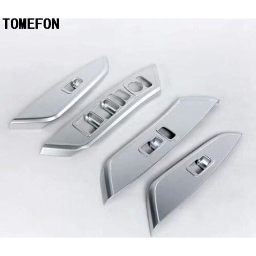 TOMEFON ABS Chrome Armrest Panel Window Switch Botton Cover Car Interior Accessories 4pcs For Acura CDX 2016 2017 2018