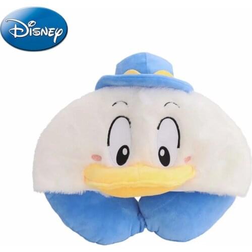 Disney Cartoon Cute Donald Duck Hooded U-shaped Nap Shading Neck Pillow Outdoor Car Aircraft Cervical Pillow