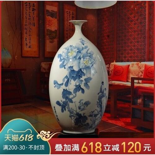 Glaze color ceramic olive bottles of classical Chinese style living room TV cabinet antique vase furnishing articles