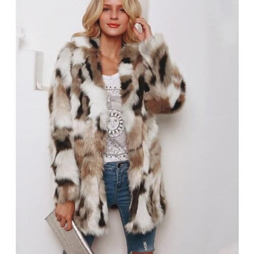 Winter Women High Quality Faux Fur Coat Luxury Long Fur Coat Loose Lapel OverCoat Thick Warm Plus Size Female Plush Coats 2C0258