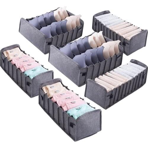 1/3Pc Underwear Storage Box Socks Bra Underpants Foldable Divider Drawer Closet Organizer Household Clothes Storage Sorting Tool