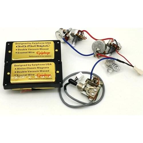 1 Set Original Epi LP Standard Electric Guitar Alnico Bar Humbucker Pickup Gold MADE IN KOREA