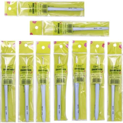 1Pcs TPR Soft Handle Aluminum Hook Crochet Hooks Stitches Knitting Needles Hand Weave Tool DIY Sewing Accessories