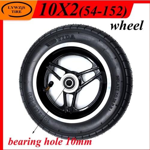 10 Inch Wheel 10x2(54-152) Inner Outer Tire with Alloy Rim for Electric Scooter