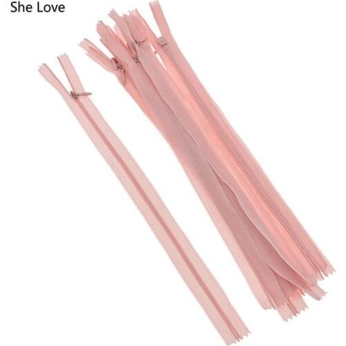 Chzimade 10Pcs/lot Pink Color 34x2.5cm Nylon Zipper DIY Sewing Zipper Accessories For Clothes Bags Garment Sewing Crafts