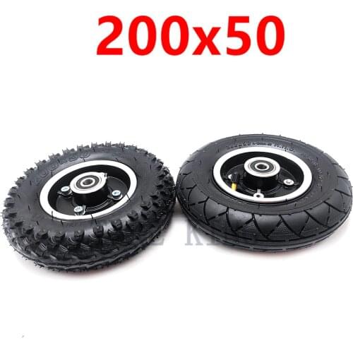 200x50 Front Wheel Tire 200*50 Inflatable Wheel 8 Inch Inner and Outer Tyre with Alloy Rim for Electric Scooter Parts