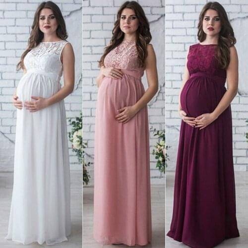 2021 Pregnant Mother Dress New Maternity Photography Props Women Pregnancy Clothes Lace Dress for Pregnant Photo Shoot Clothing