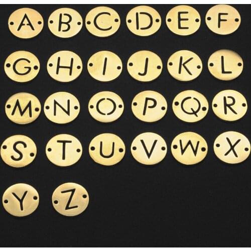 26pcs/set 26 Letters A-Z Stainless Steel DIY Jewelry Charms Connector Wholesale Never Fade Top Quality Earring Making Pendant