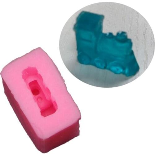 3D Mini Train Crystal Epoxy Resin Mold Cute Locomotive Pendant Casting Silicone Mould DIY Crafts Jewelry Making Tools