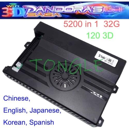 Arcade Pandora 3D Saga EX Box 14 5200 6800 / 8000 In 1 WIFI Game Board 32G/ 64G/ 128G TF Memory HD Video Player For HDMI VGA LCD