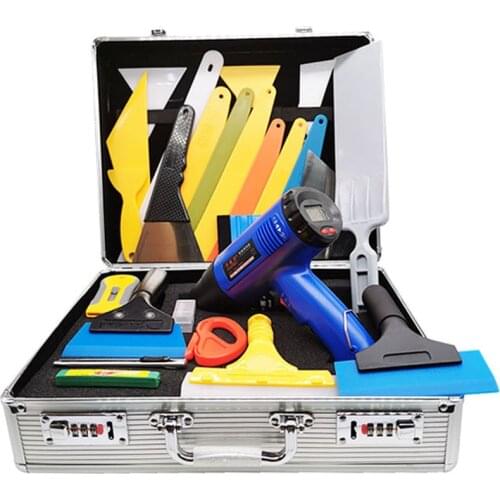 Car Wrap Window Tint Application Tools Vinyl Squeegee Kit Included Quick Foot Vinyl Squeegee,Heat Gun, Razor Razor&Case KDL-12