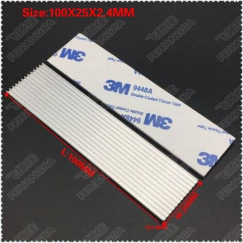 Free shipping) 2pcs computer cooler radiator electronic chip aluminum radiator 100x25x2.4mm