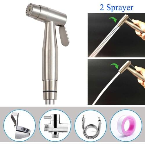 Two function Toilet Stainless Steel Hand Held Bidet Sprayer Dual Sprayer Adjustability showe Sprayer for personal cleaning