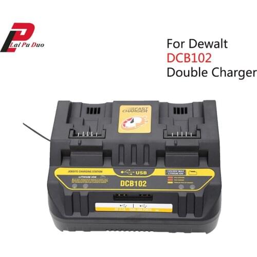 10.8V 12V 14.4V 18V 20V Li-ion Battery Double Charger USB Out For Dewalt Tool Battery DCB102 DCB101 DCB200 DCB140 DCB105 DCB200