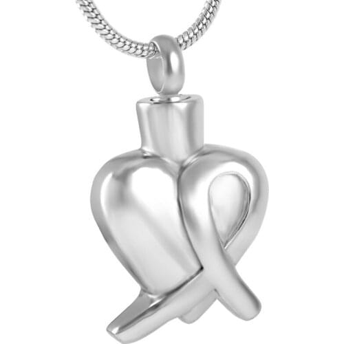 IJD8626 Silk ribbon Inaly Heart Cremation Urn Necklace Keepsake 316L Stainless Steel Memorial Ashes Jewelry Pendant For Women