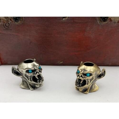 Brass Blue Eyes Vampire Knife Beads Umbrella Rope DIY Lanyard Pendants Accessories Car Keychains Hangings Jewelry Paracord Rope