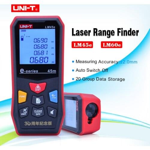UNI-T LM45E/LM60E Laser Distance Meter 45m 60m/147ft 196ft Handheld Mini Range Finder Diastimeter with Automatic calibration