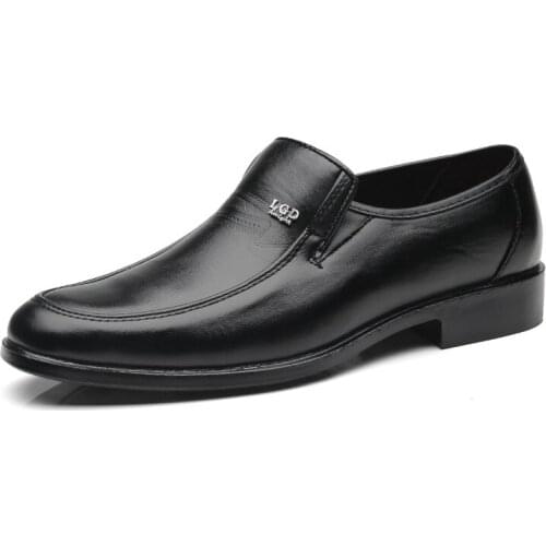 2021 Spring Autumn New Fashion Retro Mens Dress Shoes Comfortable Square Toe Slip-on Casual Business Shoes Breathable for Work