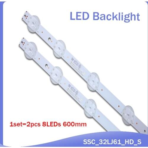 New Kit 30 PCS 8LEDs 600mm LED backlight strip for LG 32LJ510U HC320DXN-ABSL1-A142 SSC_32LJ61_HD S SSC_32LJ61_HD_8LED