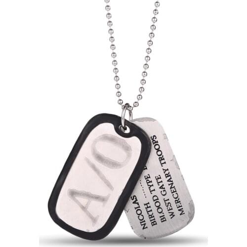 GANGSTA Nicolas Brown dog tags Necklace Alloy Charm Pendant Cosplay Accessories Jewelry Gift YS10855
