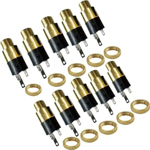 New-10PCS 3.5mm 1/8inch Female Stereo Panel Mount Jack Solder Connector