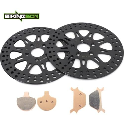 BIKINGBOY Front Rear Brake Discs Disks Rotors Pads Sportster XLH FXDB Glide Sturgis FXDWG Wide Rider FXLR Low Rider 99 98 97 96